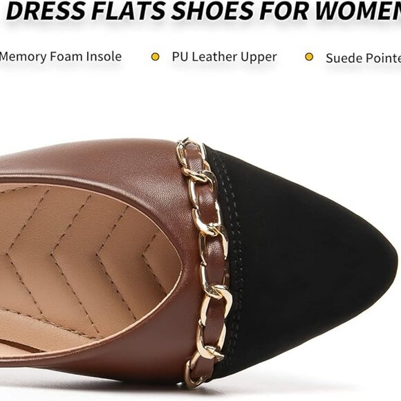 Women's Black Flats Shoes - Picture 8 of 9